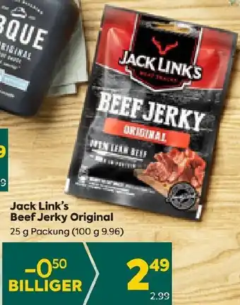 Billa Jack Link's Beef Jerky Original 25 g Packung Angebot