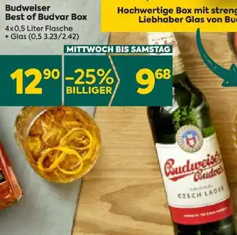 Billa Budweiser Best of Budvar Box 4x0,5 Liter Flasche Angebot