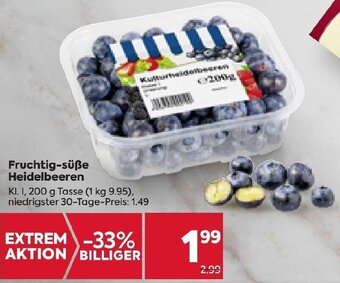 Billa Fruchtig-süße Heidelbeeren KI. I, 200 g Tasse Angebot