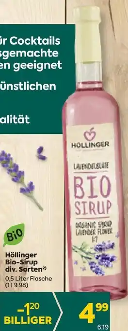 Billa Höllinger Bio-Sirup div. Sorten²) 0,5 Liter Flasche Angebot