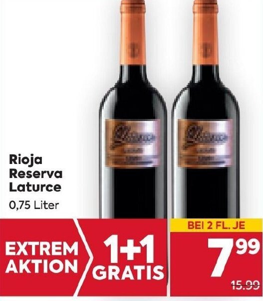 Billa Rioja Reserva Laturce 0,75 Liter Angebot