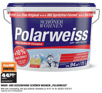 OBI WAND- UND DECKENFARBE SCHÖNER WOHNEN ,,POLARWEISS" Angebot
