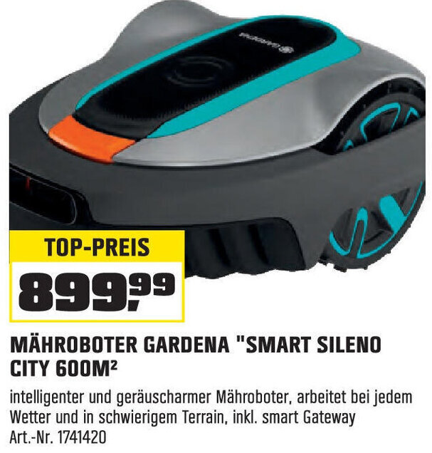 OBI MÄHROBOTER GARDENA "SMART SILENO CITY 600M² Angebot