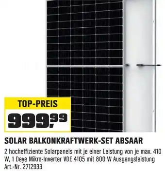 OBI SOLAR BALKONKRAFTWERK-SET ABSAAR Angebot
