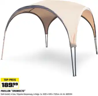 OBI PAVILLON "OROMOCTO" Stahl-Gestell, in Grau. Polyester-Bespannung, in Beige. Ca. B320 x H245 x T320cm. Art.-Nr. 8826364 Angebot
