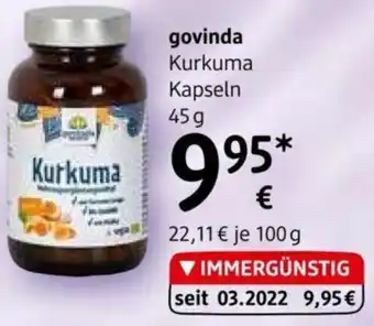 dm govinda Kurkuma Kapseln 45 g Angebot
