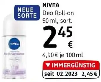 dm NIVEA Deo Roll-on 50 ml, sort. Angebot