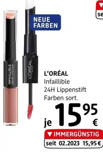 dm L'ORÉAL Infaillible 24H Lippenstift Farben sort. Angebot