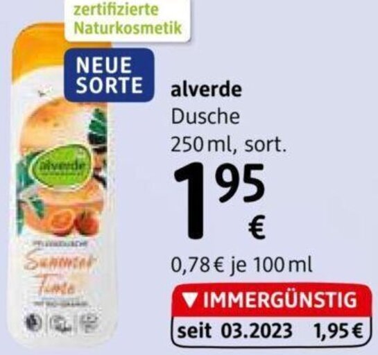 dm alverde Dusche 250 ml, sort. Angebot