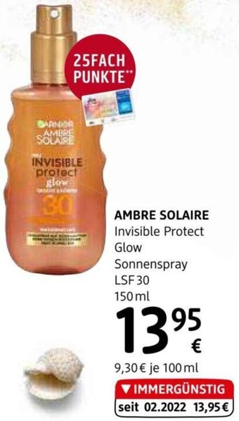 dm AMBRE SOLAIRE Invisible Protect Glow Sonnenspray LSF 30 150 ml Angebot