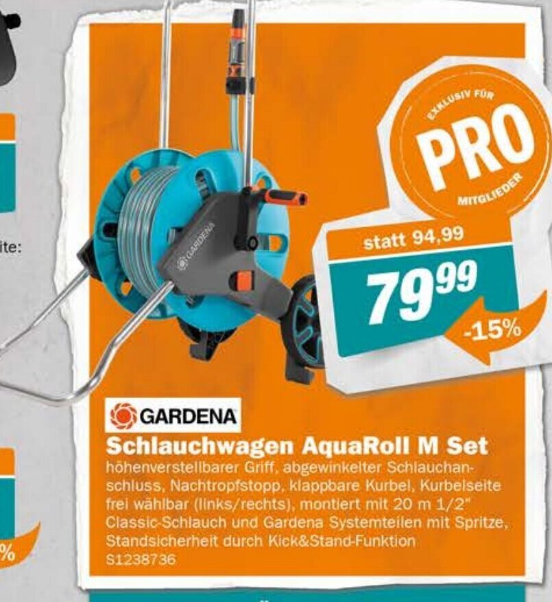 Let's Do It Baumarkt GARDENA Schlauchwagen AquaRoll M Set Angebot
