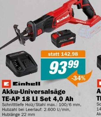 Let's Do It Baumarkt Einhell Akku-Schwingschleifer TE-OS 18/230 Li Set 4,0 Ah Angebot