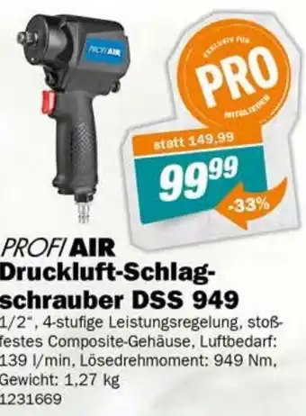 Let's Do It Baumarkt PROFI AIR Druckluft-Schlag-schrauber DSS 949 Angebot