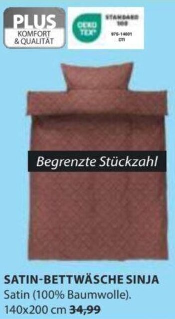 JYSK SATIN-BETTWÄSCHE SINJA Satin (100% Baumwolle). 140x200 cm Angebot