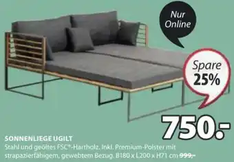 JYSK SONNENLIEGE UGILT B180 x L200 x H71 cm Angebot