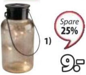 JYSK SOLARLAMPE BERGAND Glas und Metall Ø8 x H16 cm Angebot