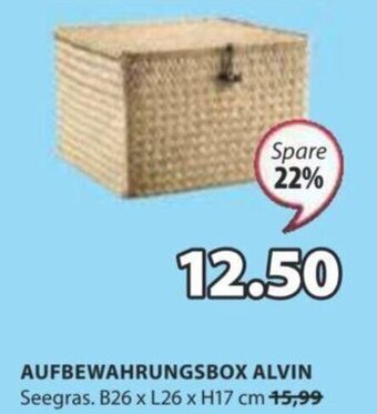 JYSK AUFBEWAHRUNGSBOX ALVIN Seegras. B26 x L26 x H17 cm Angebot