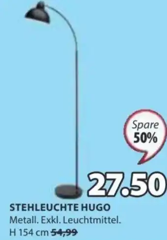 JYSK STEHLEUCHTE HUGO Metall. Exkl. Leuchtmittel. H 154 cm Angebot