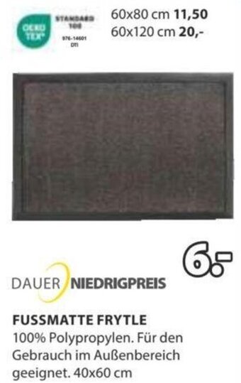 JYSK FUSSMATTE FRYTLE 100% Polypropylen. Für den Gebrauch im Außenbereich geeignet. 40x60 cm Angebot