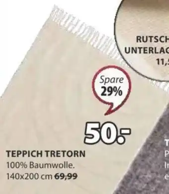 JYSK TEPPICH TRETORN 100% Baumwolle. 140x200 cm Angebot