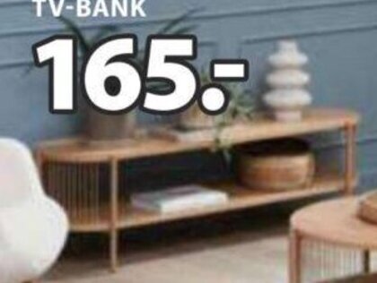 JYSK TV-BANK EGELEV Eichenfurnier und Stahl. Nur online erhältlich. B140 x H41 x T40 cm Angebot