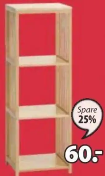 JYSK REGAL BALLUM Bambus. 3 Fächer B37 x H107 x T32 cm Angebot