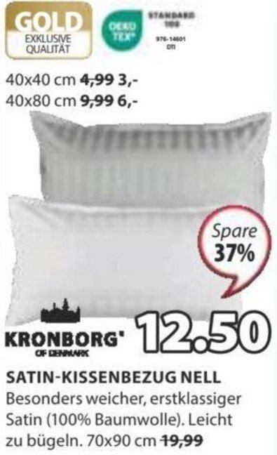 JYSK SATIN-KISSENBEZUG NELL  70x90 cm Angebot