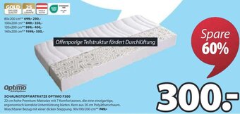 JYSK SCHAUMSTOFFMATRATZE OPTIMO F300 Angebot