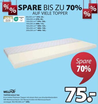 JYSK TOPPER GOLD T60 90x190/200 cm Angebot