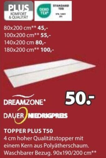 JYSK TOPPER PLUS T50 90x190/200 cm Angebot