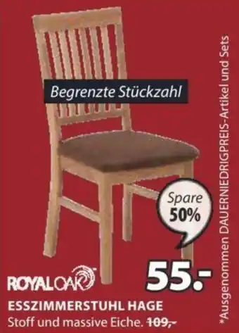 JYSK ESSZIMMERSTUHL HAGE Stoff und massive Eiche. Angebot