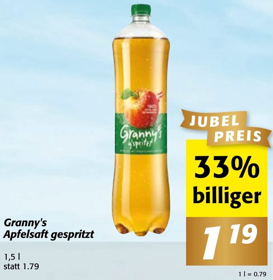 Strasser Markt Granny's Apfelsaft gespritzt 1,5 L Angebot