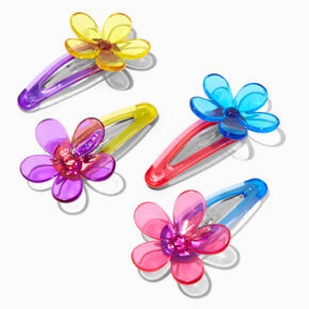 Claire's Bright daisy snap hair clips - 4 pack Angebot