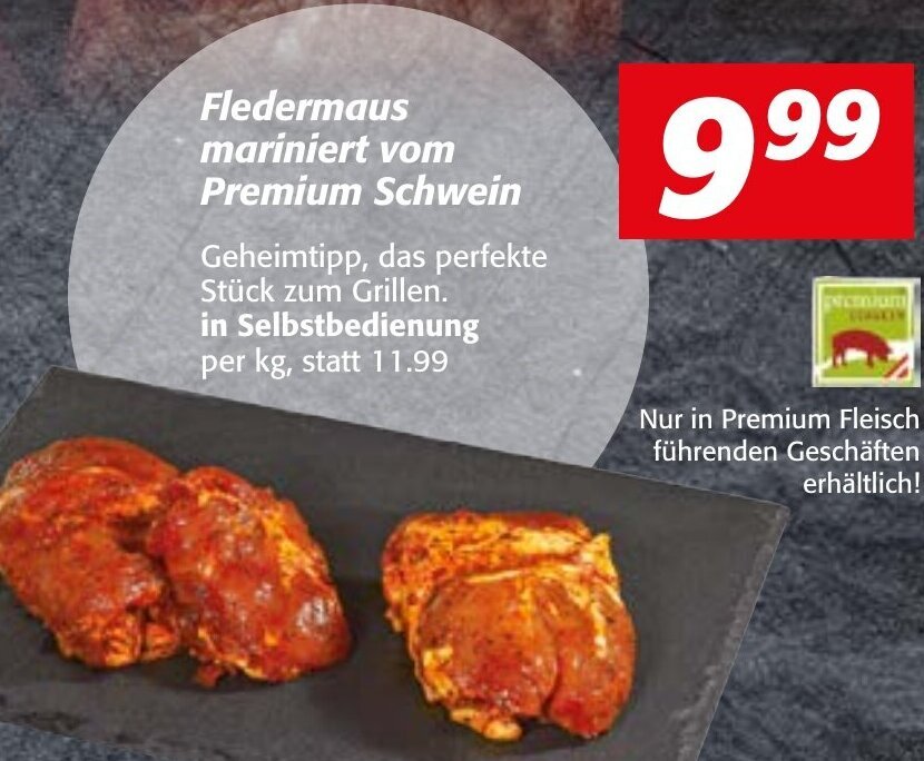 Strasser Markt Fledermaus mariniert vom Premium Schwein per kg Angebot