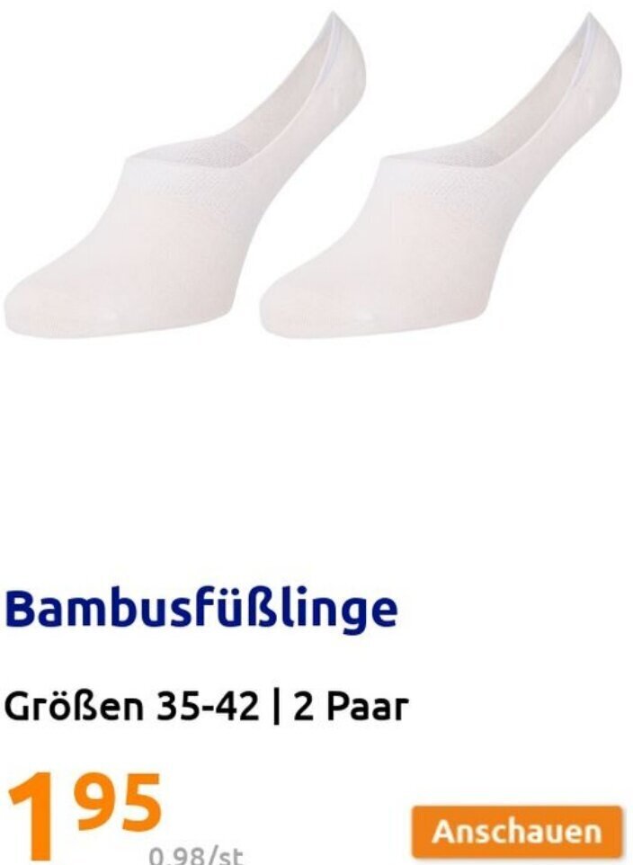 Action Bambusfüßlinge Größen 35-42 | 2 Paar Angebot