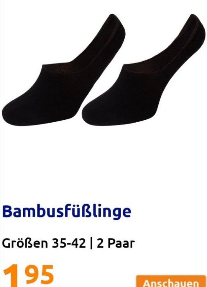 Action Bambusfüßlinge Größen 35-42 | 2 Paar Angebot
