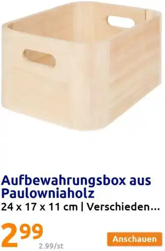 Action Aufbewahrungsbox aus Paulowniaholz 24 x 17 x 11 cm | Verschieden... Angebot