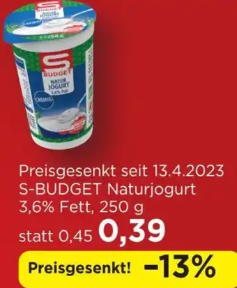 Spar S-BUDGET Naturjogurt 3,6% Fett, 250 g Angebot