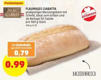 PENNY FLAUMIGES CIABATTA pro 300 g Stück Angebot
