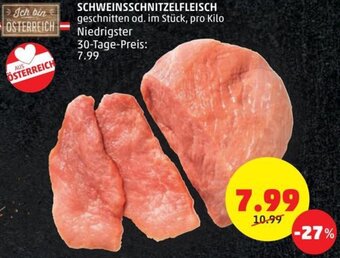 PENNY SCHWEINSSCHNITZELFLEISCH geschnitten od. im Stück, pro Kilo Angebot