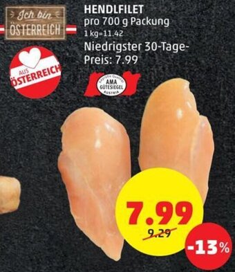 PENNY HENDLFILET pro 700 g Packung Angebot