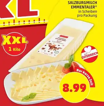 PENNY SALZBURGMILCH EMMENTALER* in Scheiben pro Packung Angebot