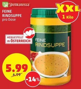 PENNY Delikatessa FEINE RINDSUPPE pro Dose Angebot