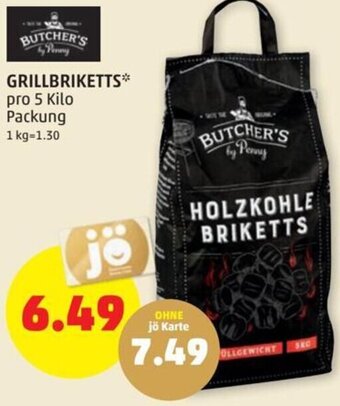 PENNY GRILLBRIKETTS* pro 5 kilo Packung Angebot