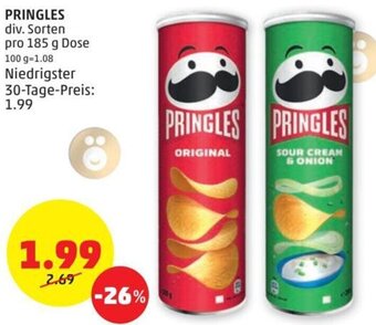 PENNY PRINGLES div. Sorten pro 185 g Dose Angebot