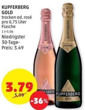 PENNY KUPFERBERG GOLD trocken od. rosé pro 0,75 Liter Flasche Angebot