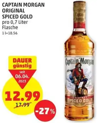 PENNY CAPTAIN MORGAN ORIGINAL SPICED GOLD pro 0,7 Liter Flasche Angebot