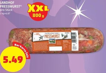PENNY LANDHOF PRESSWURST* pro Stück Angebot