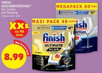 PENNY FINISH GESCHIRRSPÜLTABS* div. Sorten pro Packung Angebot