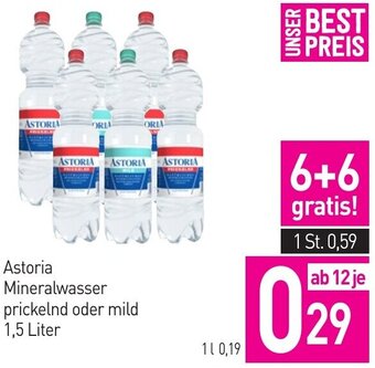 Sutterlüty Astoria Mineralwasser prickelnd oder mild 1,5 Liter Angebot